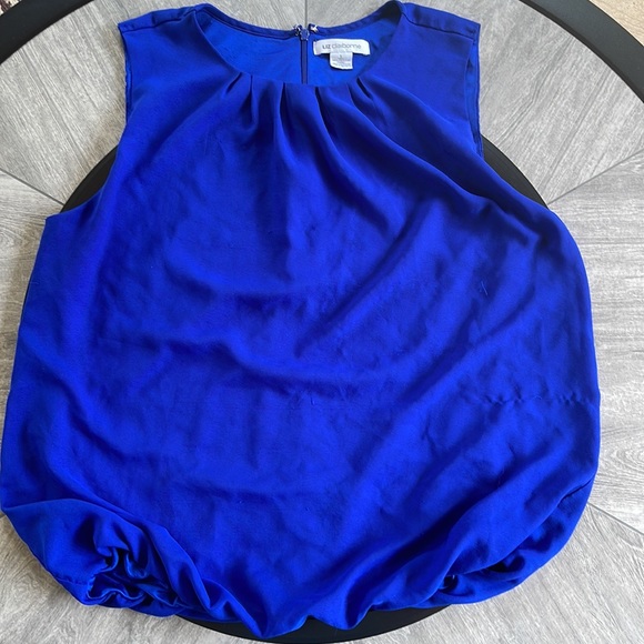 Liz Claiborne Royal Blue L Sleeveless Blouse - Picture 2 of 8